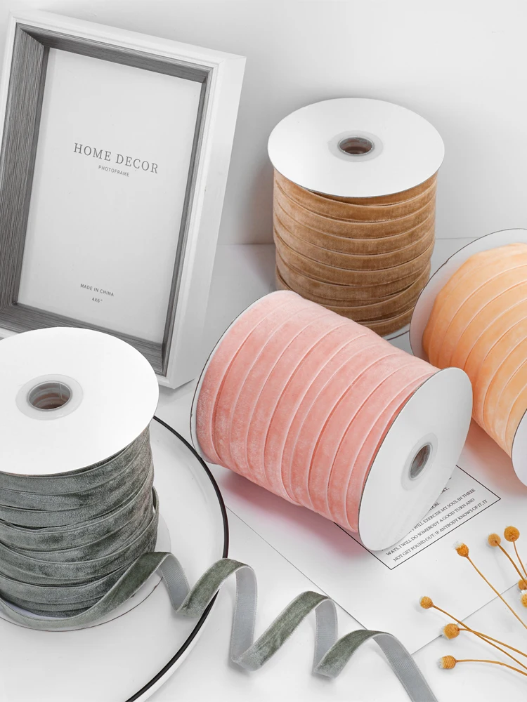 Velvet Ribbon Roll - 50 jardów aksamitnej wstążki o szerokości